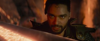 Movie still from “Dungeons & Dragons: Honor Among Thieves” (2023), directed by John Francis Daley – A person with a knife; Close Up shot, Overhead angle