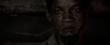 Movie still from “Emancipation” (2022), directed by Antoine Fuqua – A person with a beard; Close Up shot, Low angle
