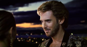 Movie still from “Eurovision Song Contest: The Story of Fire Saga” (2020), directed by David Dobkin – A person with a beard; Close Up shot, Low angle