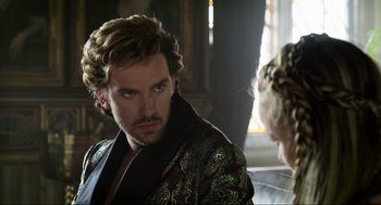 Movie still from “Eurovision Song Contest: The Story of Fire Saga” (2020), directed by David Dobkin – A person wearing a jacket; Close Up shot, Over the shoulder angle