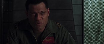 Movie still from “Event Horizon” (1997), directed by Paul W.S. Anderson – A person wearing a jacket; Close Up shot, Low angle