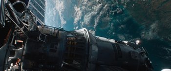Movie still from “F9: The Fast Saga” (2021), directed by Justin Lin – A view of the earth taken from a space station; Extreme Wide shot, Overhead angle