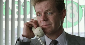 Movie still from “Fargo” (1996), directed by Ethan Coen – A person talking on a phone; Close Up shot, Low angle