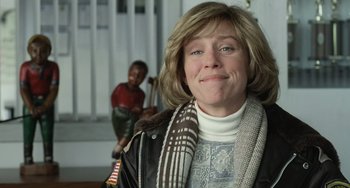 Movie still from “Fargo” (1996), directed by Ethan Coen – A person wearing a jacket; Close Up shot, Low angle