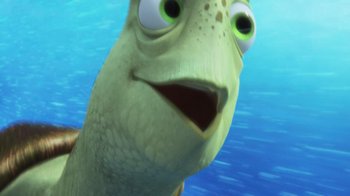 Movie still from “Finding Dory” (2016), directed by Angus MacLane – The head of a fish in the water; Close Up shot, High angle