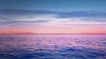 Movie still from “Finding Dory” (2016), directed by Angus MacLane – A view of a body of water at sunset; Extreme Wide shot, Low angle