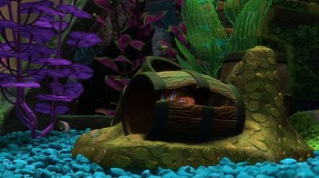Movie still from “Finding Nemo” (2003), directed by Andrew Stanton – An image of an underwater scene; Extreme Wide shot, High angle