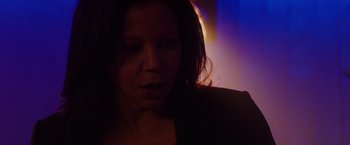 Movie still from “Firestarter” (2022), directed by Keith Thomas – A person looking at the camera; Close Up shot, Over the shoulder angle