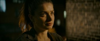 Movie still from “Flora and Son” (2023), directed by John Carney – A person wearing a shirt; Close Up shot, Over the shoulder angle