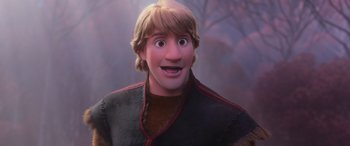 Movie still from “Frozen II” (2019), directed by Jennifer Lee – Kristofer from tangled; Close Up shot, Low angle