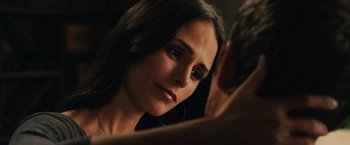 Movie still from “Furious 7” (2015), directed by James Wan – A person looking at a mirror; Close Up shot, Over the shoulder angle