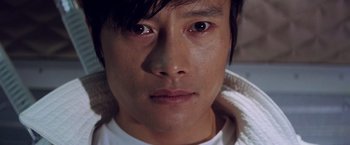 Movie still from “G.I. Joe: The Rise of Cobra” (2009), directed by Stephen Sommers – A man's eyes and face; Close Up shot, High angle