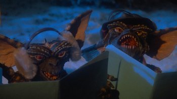 Movie still from “Gremlins” (1984), directed by Joe Dante – A mask of a creature; Close Up shot, Low angle