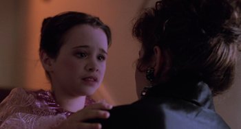 Movie still from “Halloween 5: The Revenge of Michael Myers” (1989), directed by Dominique Othenin-Girard – A young girl looking at an older woman; Close Up shot, Over the shoulder angle