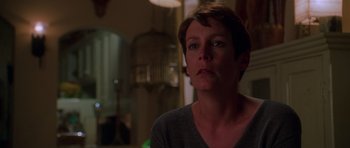 Movie still from “Halloween H20: 20 Years Later” (1998), directed by Steve Miner – A person with short brown hair; Close Up shot, Low angle