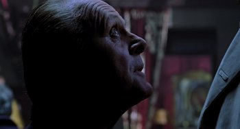 Movie still from “Hannibal” (2001), directed by Ridley Scott – An older man looking up into the sky; Close Up shot, Low angle