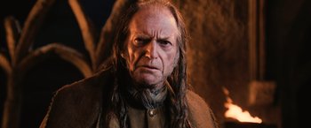 Movie still from “Harry Potter and the Chamber of Secrets” (2002), directed by Chris Columbus – An old man with long hair and a beard; Close Up shot, Low angle