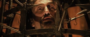 Movie still from “Harry Potter and the Goblet of Fire” (2005), directed by Mike Newell – A person with a beard; Close Up shot, High angle