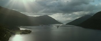 Movie still from “Harry Potter and the Prisoner of Azkaban” (2004), directed by Alfonso Cuarón – A person in the middle of a body of water; Extreme Wide shot, Low angle