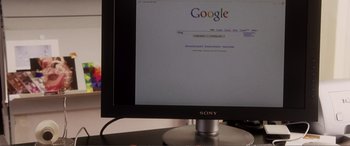 Movie still from “Hitch” (2005), directed by Andy Tennant – A computer monitor with a google webpage on it; Extreme Close Up shot, Over the shoulder angle