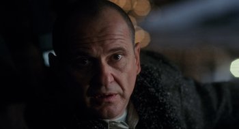 Movie still from “Home Alone” (1990), directed by Chris Columbus – A person wearing a coat; Close Up shot, Low angle