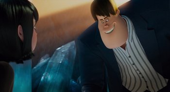 Movie still from “Hotel Transylvania 4: Transformania” (2022), directed by Jennifer Kluska – A character from wreck - it ralph; Close Up shot, Low angle