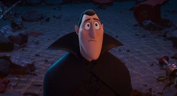 Movie still from “Hotel Transylvania 4: Transformania” (2022), directed by Jennifer Kluska – A character from hotel transylvania; Close Up shot, Low angle