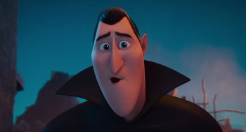 Movie still from “Hotel Transylvania 4: Transformania” (2022), directed by Jennifer Kluska – A character from hotel transylvania; Close Up shot, Low angle