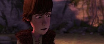 Movie still from “How to Train Your Dragon” (2010), directed by Chris Sanders – A young boy is looking at something in the distance; Close Up shot, High angle