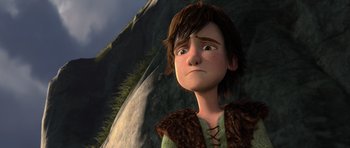 Movie still from “How to Train Your Dragon” (2010), directed by Chris Sanders – A character from how to train your dragon; Close Up shot, Low angle