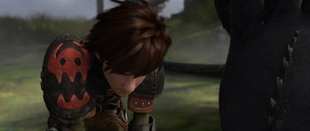 Movie still from “How to Train Your Dragon 2” (2014), directed by Dean DeBlois – An image of a person that is looking at something; Close Up shot, High angle