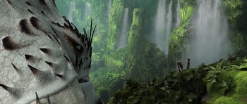 Movie still from “How to Train Your Dragon 2” (2014), directed by Dean DeBlois – An image of a creature in the middle of the jungle; Close Up shot, Low angle