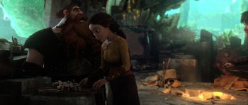 Movie still from “How to Train Your Dragon 2” (2014), directed by Dean DeBlois – An animated scene of a woman and a man; Medium shot, Over the shoulder angle