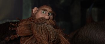 Movie still from “How to Train Your Dragon 2” (2014), directed by Dean DeBlois – The face of an animated character; Close Up shot, Low angle