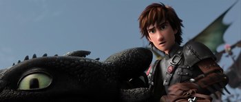 Movie still from “How to Train Your Dragon 2” (2014), directed by Dean DeBlois – A character from how to train your dragon; Close Up shot, Over the shoulder angle