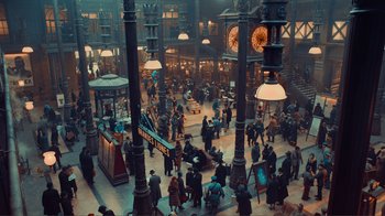 Movie still from “Hugo” (2011), directed by Martin Scorsese – Extreme Wide shot, High angle