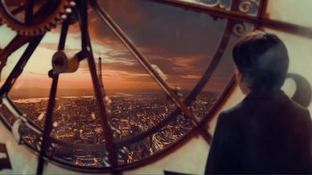 Movie still from “Hugo” (2011), directed by Martin Scorsese – Extreme Wide shot, Over the shoulder angle