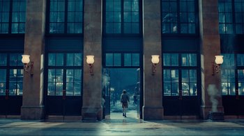 Movie still from “Hugo” (2011), directed by Martin Scorsese – Extreme Wide shot, Low angle