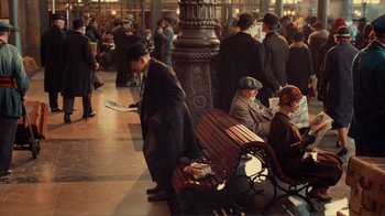 Movie still from “Hugo” (2011), directed by Martin Scorsese – Wide shot, High angle