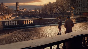 Movie still from “Hugo” (2011), directed by Martin Scorsese – Extreme Wide shot, High angle