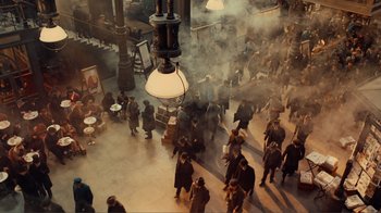 Movie still from “Hugo” (2011), directed by Martin Scorsese – Extreme Wide shot, High angle