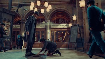 Movie still from “Hugo” (2011), directed by Martin Scorsese – Wide shot, Low angle