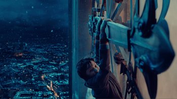 Movie still from “Hugo” (2011), directed by Martin Scorsese – Medium shot, Overhead angle