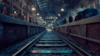 Movie still from “Hugo” (2011), directed by Martin Scorsese – Extreme Wide shot, High angle