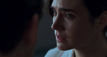 Movie still from “Hulk” (2003), directed by Ang Lee – A person with green eyes; Close Up shot, Over the shoulder angle