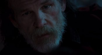 Movie still from “Hulk” (2003), directed by Ang Lee – A person with a beard; Close Up shot, Over the shoulder angle