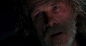 Movie still from “Hulk” (2003), directed by Ang Lee – A person with a beard; Close Up shot, Low angle