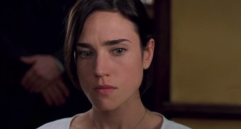 Movie still from “Hulk” (2003), directed by Ang Lee – A person wearing a white shirt; Close Up shot, Over the shoulder angle