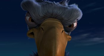 Movie still from “Ice Age: The Meltdown” (2006), directed by Carlos Saldanha – View of the head of an animal; Extreme Close Up shot, Low angle