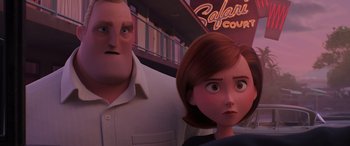 Movie still from “Incredibles 2” (2018), directed by Brad Bird – Close Up shot, Over the shoulder angle